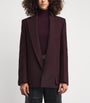 Victoria Beckham Burgundy Twill Peak-Lapel Blazer