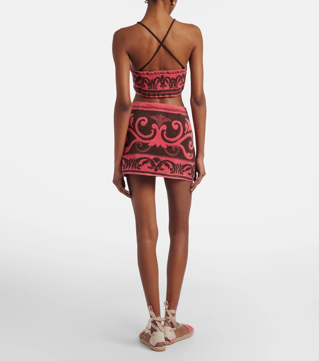 Valentino - Cotton terry jacquard miniskirt