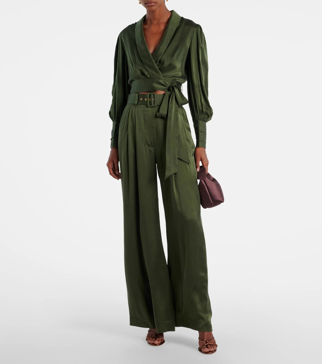 Zimmermann - Silk satin wrap top