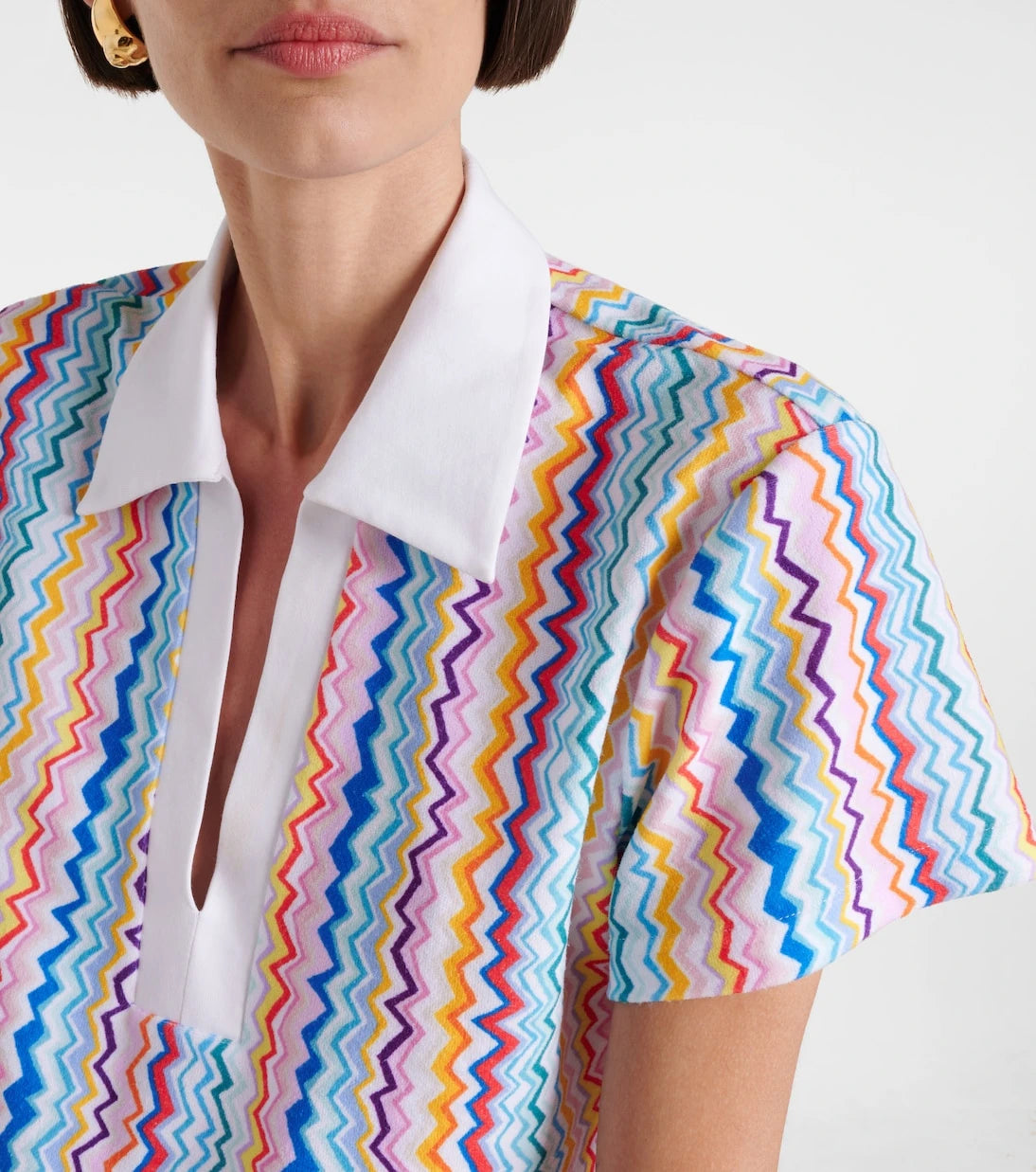 Missoni - Zigzag printed terry jersey crop top
