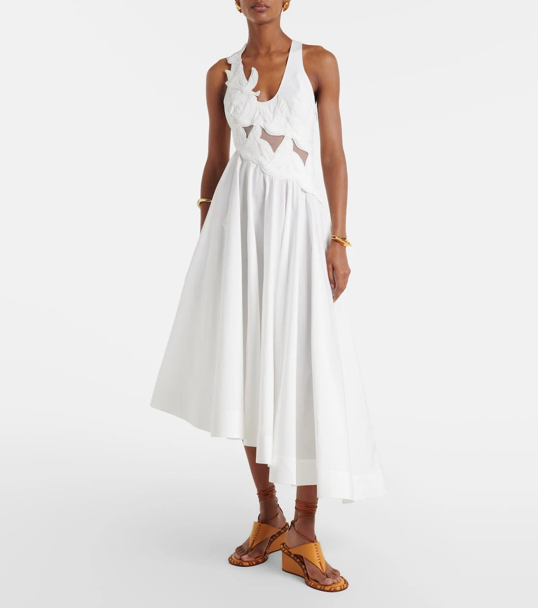 Zimmermann - Luna patch-appliqué cotton midi dress
