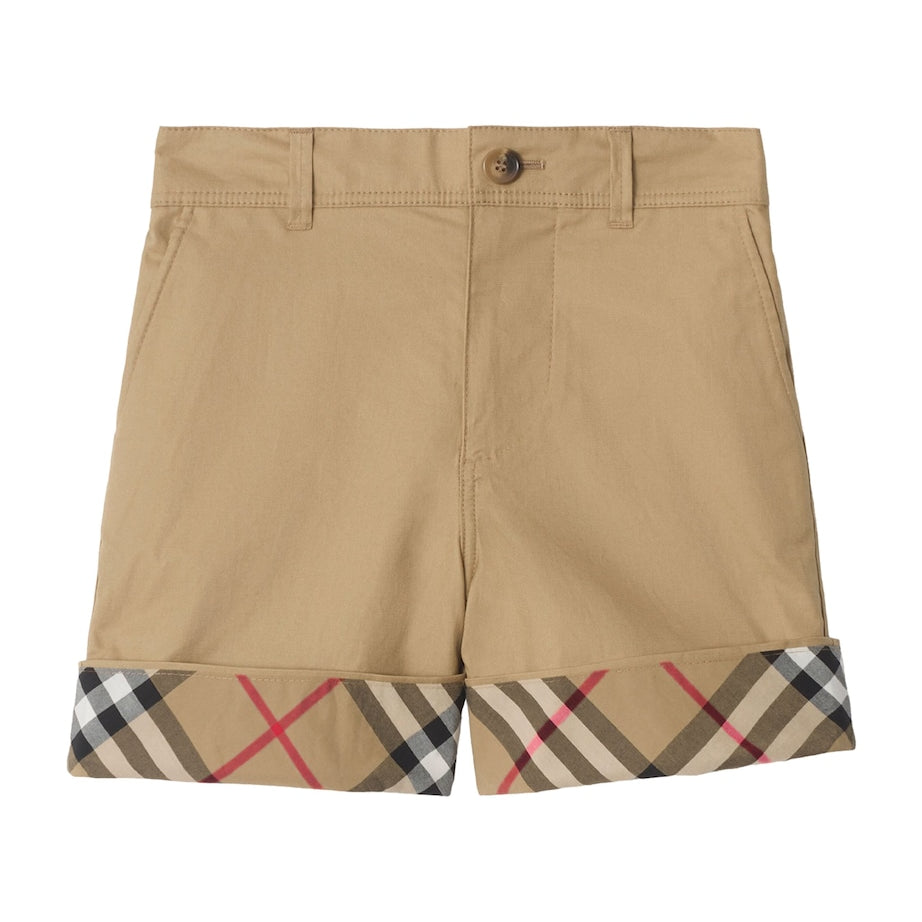 Burberry Kids Cotton Check-Cuff Shorts (3-12 Years)