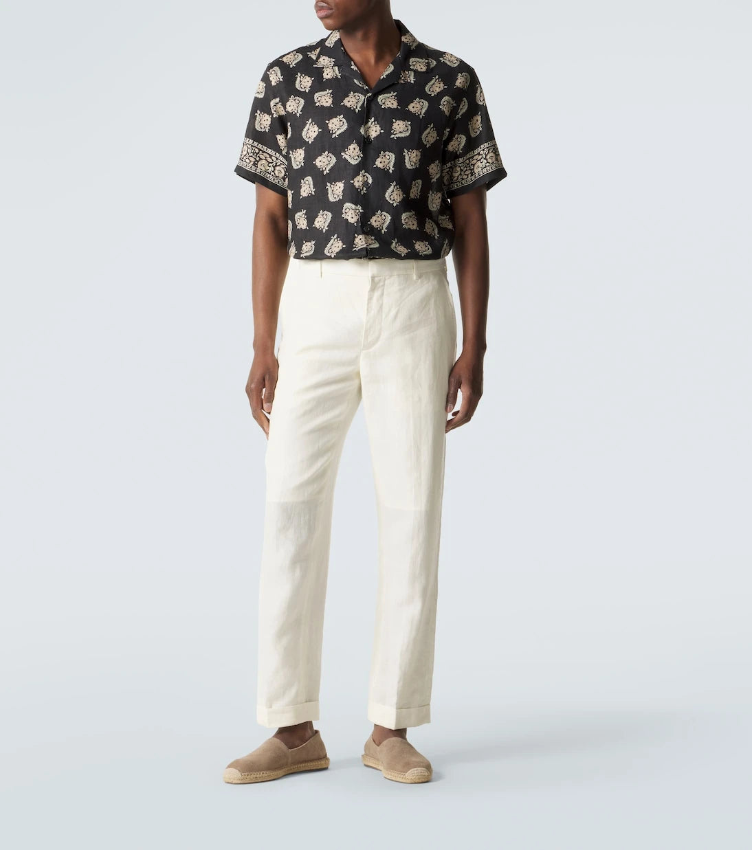 Ralph Lauren Purple Label - قميص كتان مطبوع