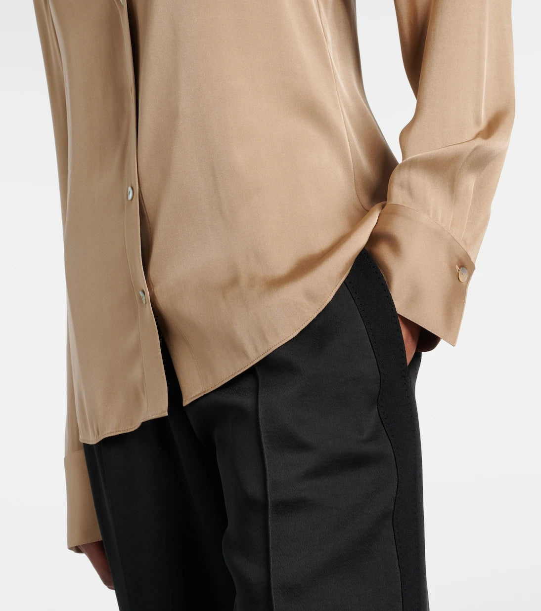 Vince - Silk-blend satin shirt