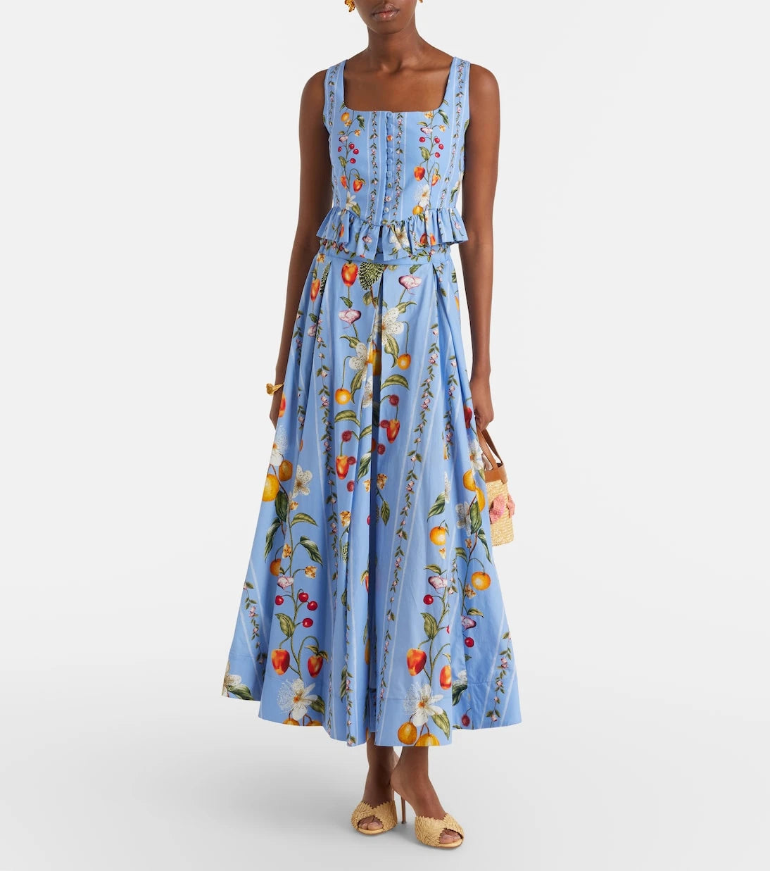 Agua by Agua Bendita - Eslabón printed cotton bustier top