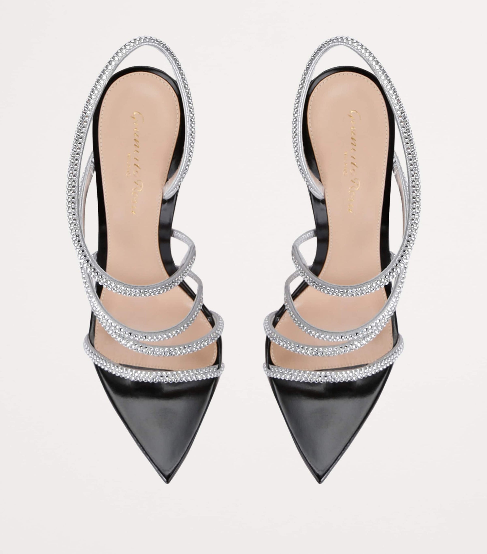 Gianvito Rossi Silver Crystal Ettie Heeled Sandals 105