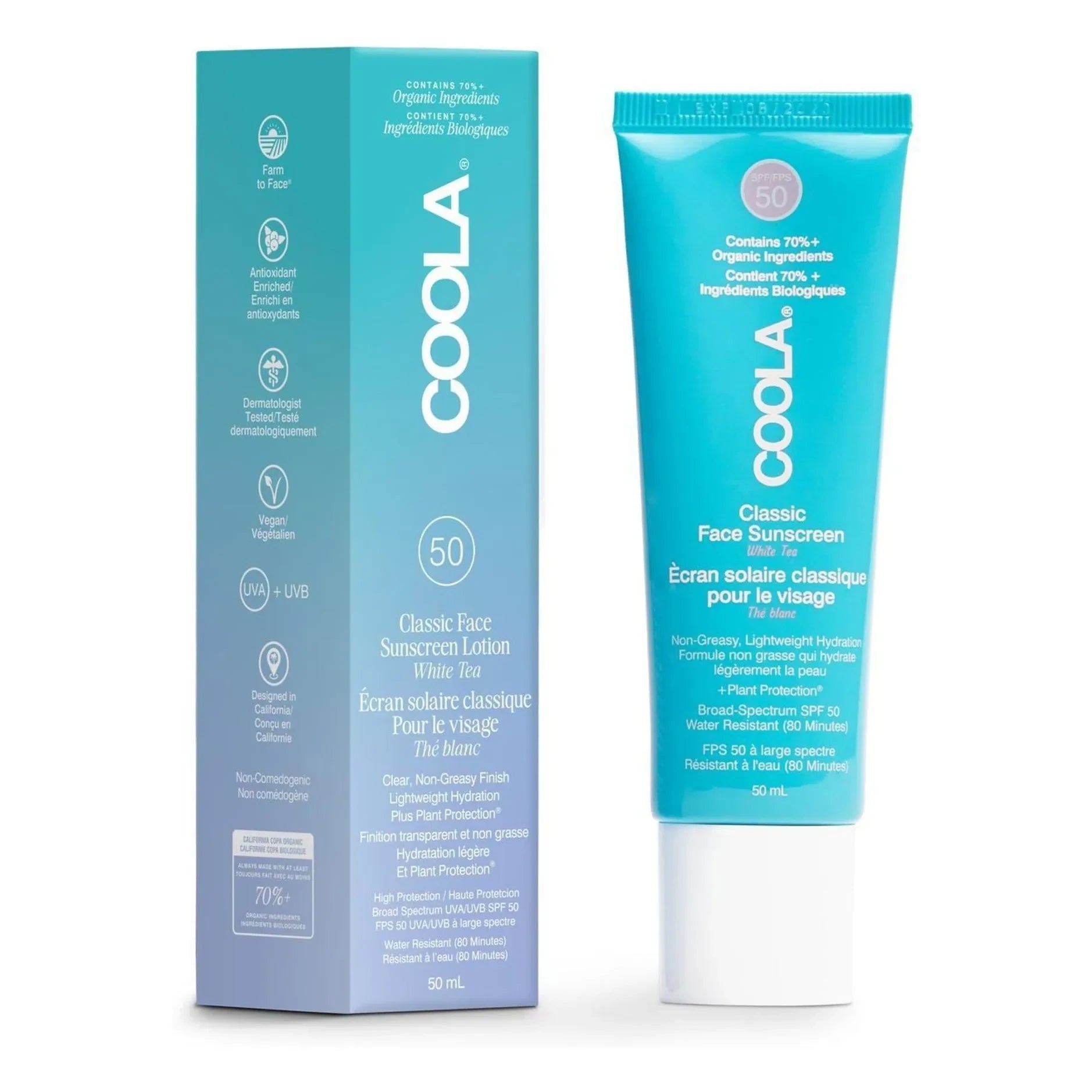 Coola - White Tea SPF50 Face Sunscreen Cream - 50ml