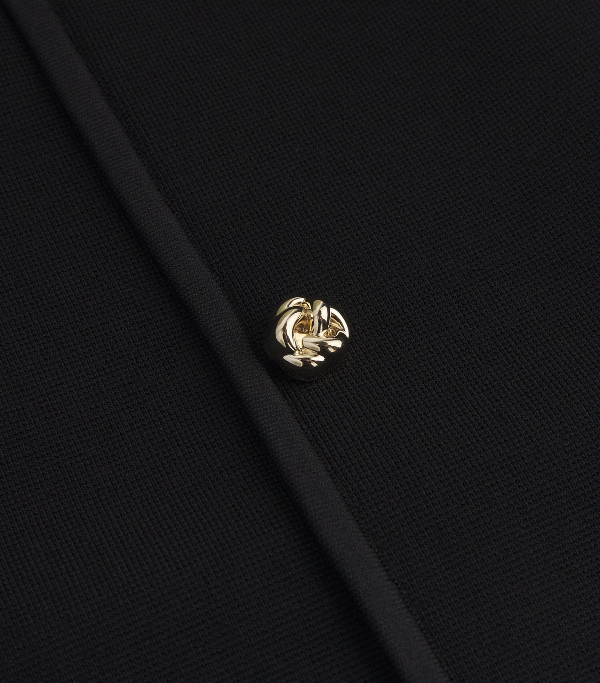 Black Button-Embellished Cropped Sweater