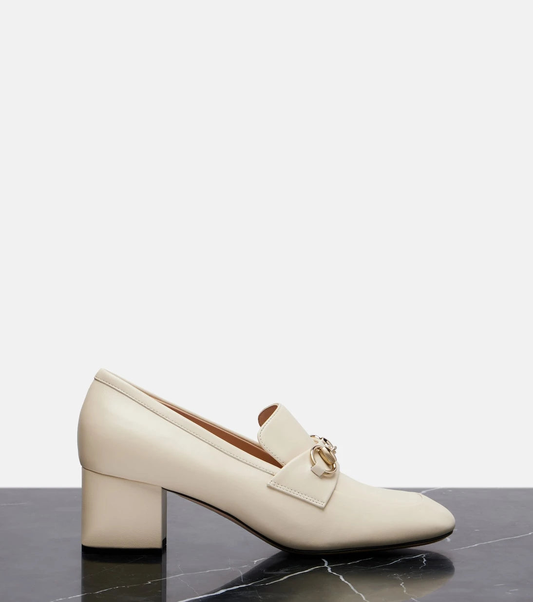 Gucci - Lady Horsebit leather loafer pumps