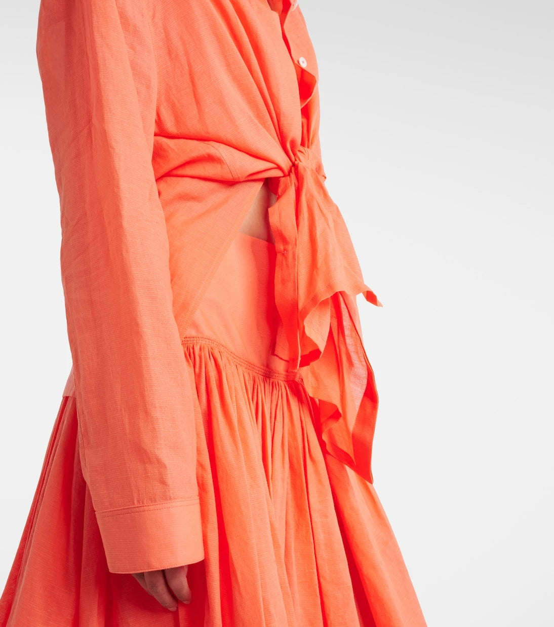 Alaïa - Layered cotton and linen shirt