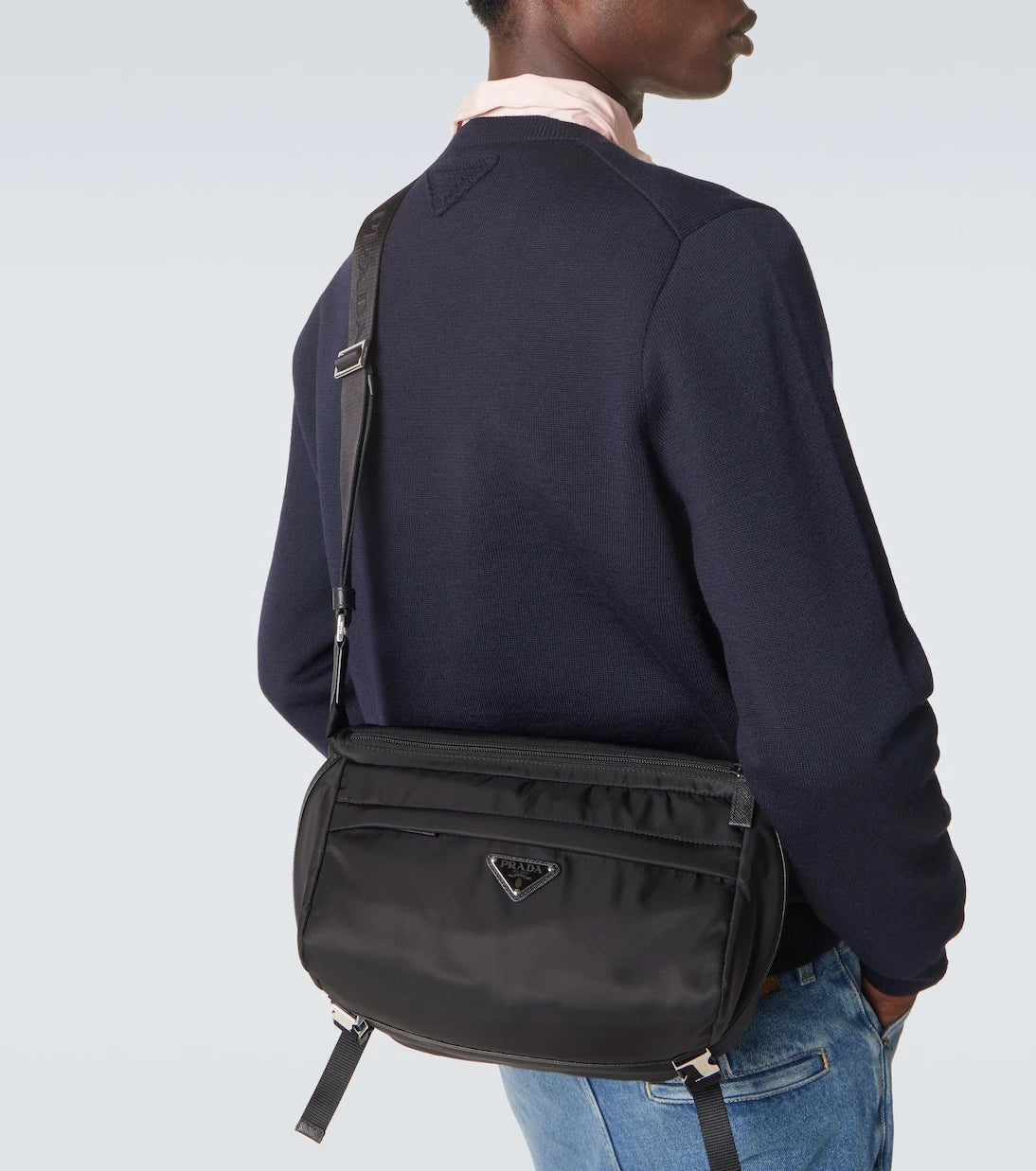 Prada - Re-Nylon leather-trimmed shoulder bag