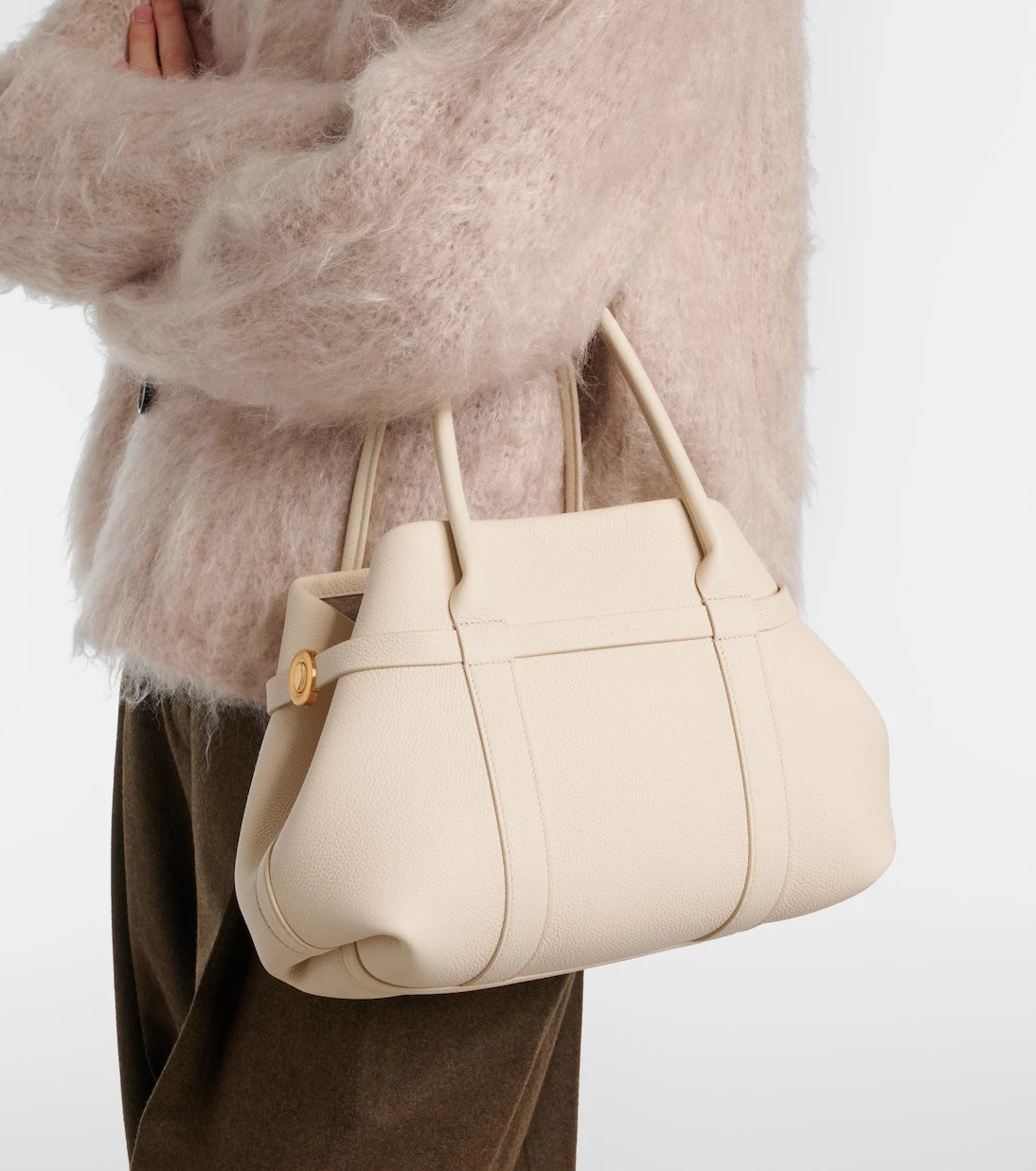 Loro Piana - حقيبة تسوق Ghiera Small من الجلد