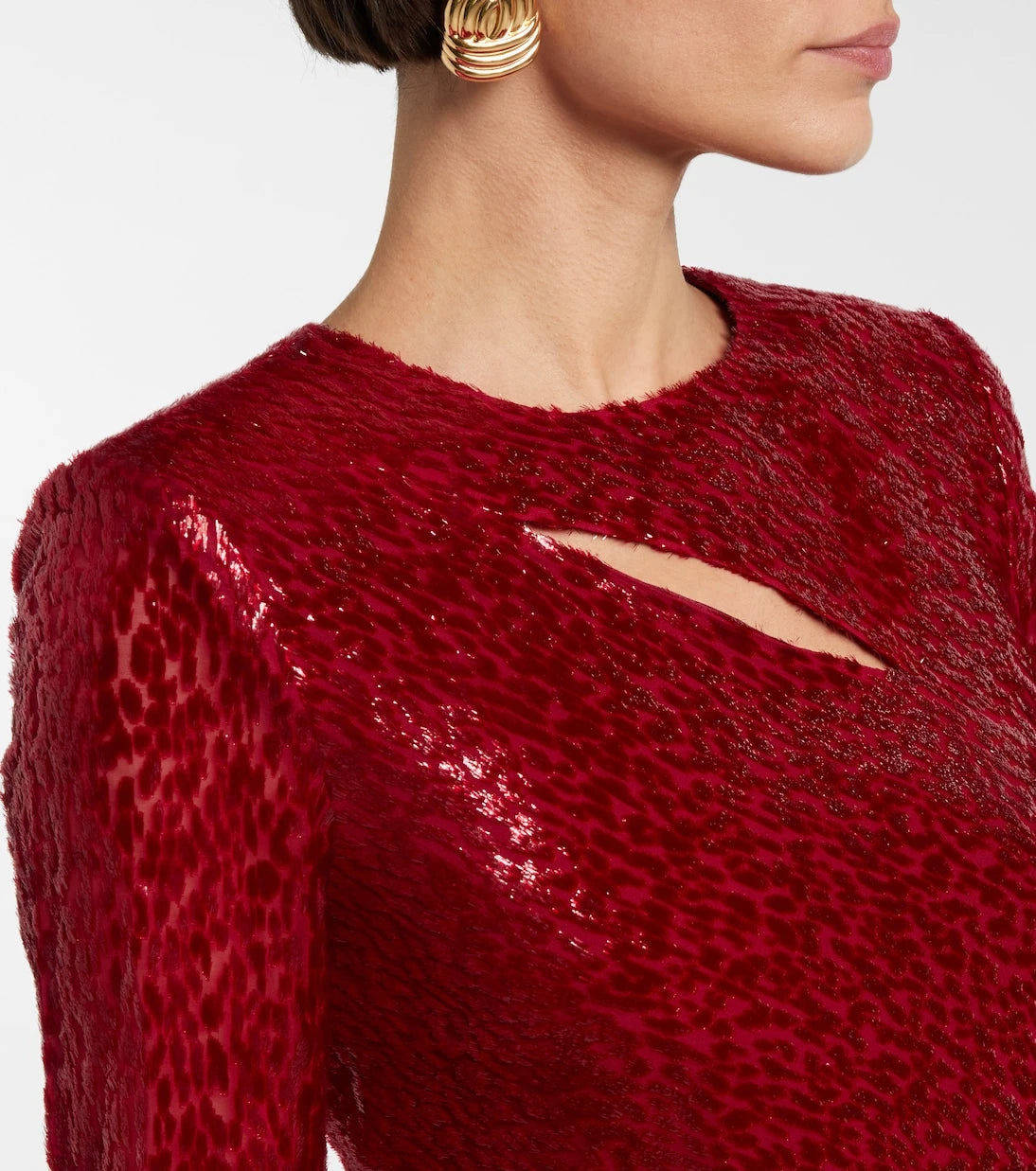 Self-Portrait - Fil coupé cutout maxi dress