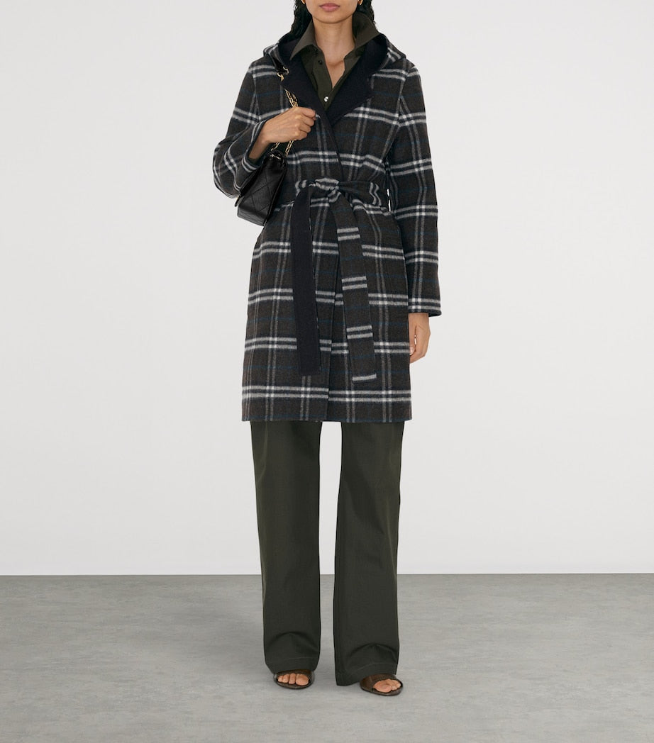 Burberry Wool Reversible Hooded Wrap Coat