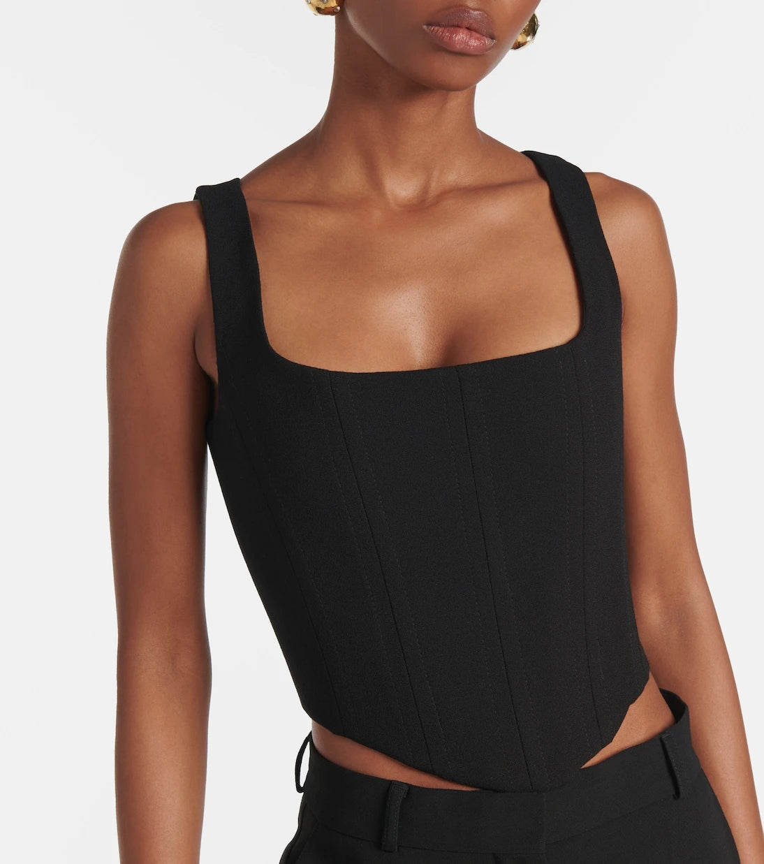 Costarellos - Jovie wool crêpe bustier