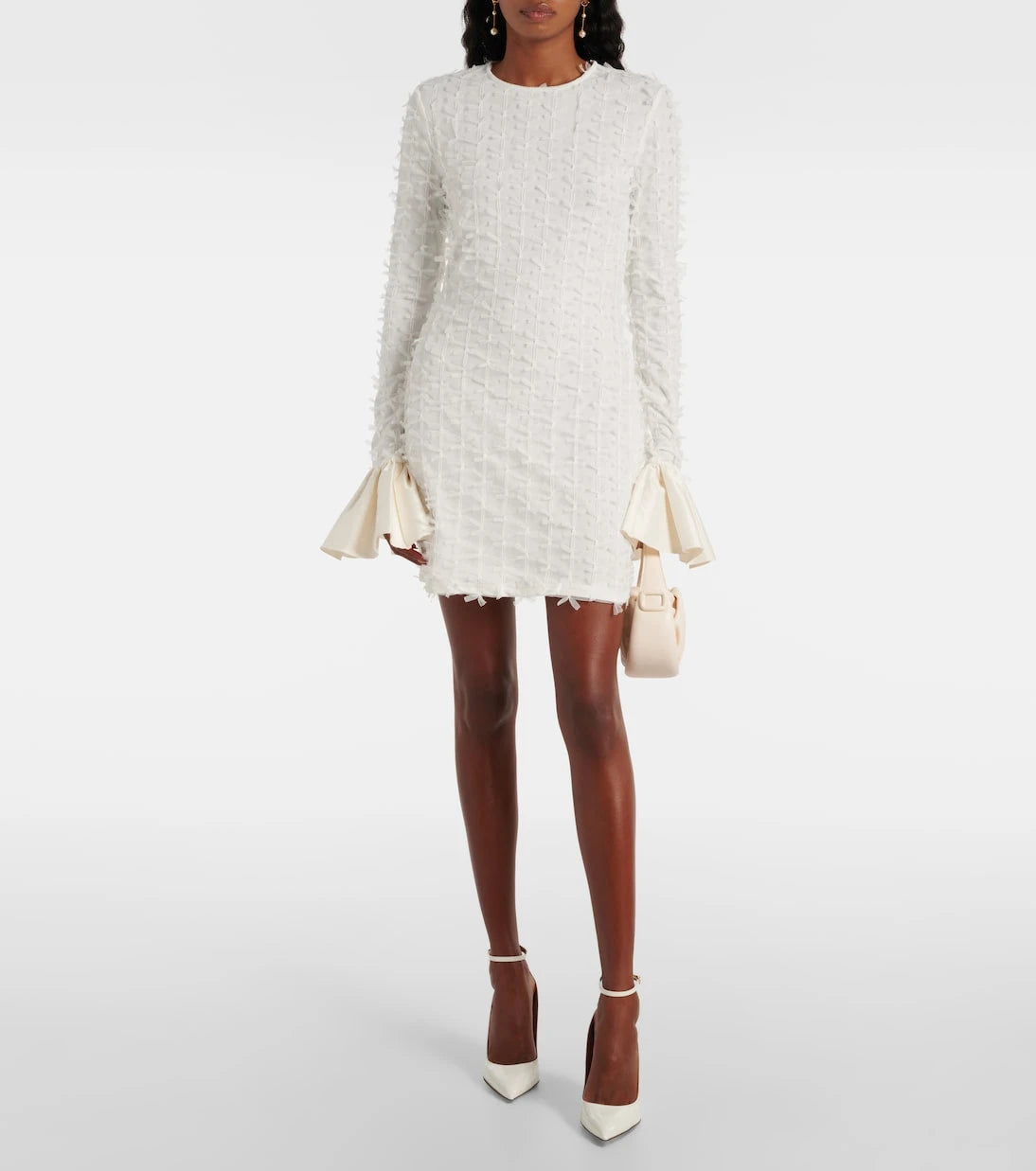 Rotate - Bridal bow-detail mesh minidress