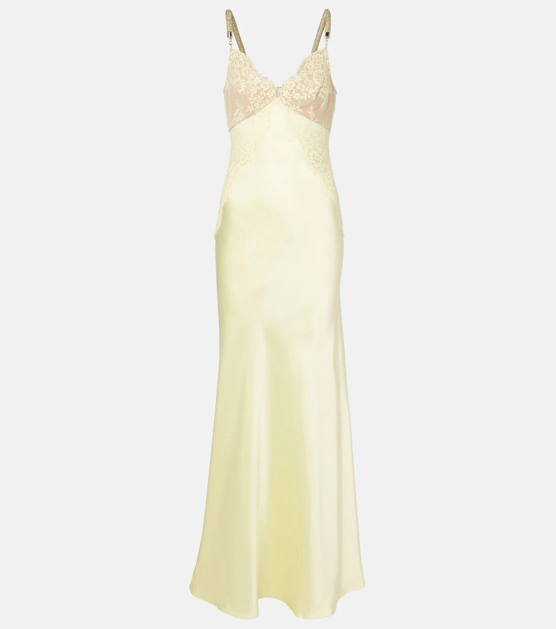 Self-Portrait - x Christopher Kane lace-trimmed satin maxi dress