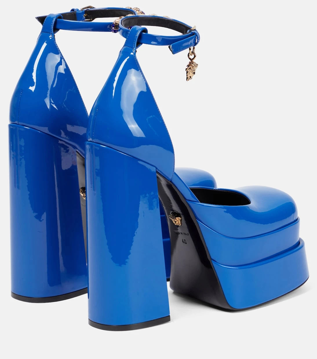 Versace - Medusa Aevitas patent leather platform pumps