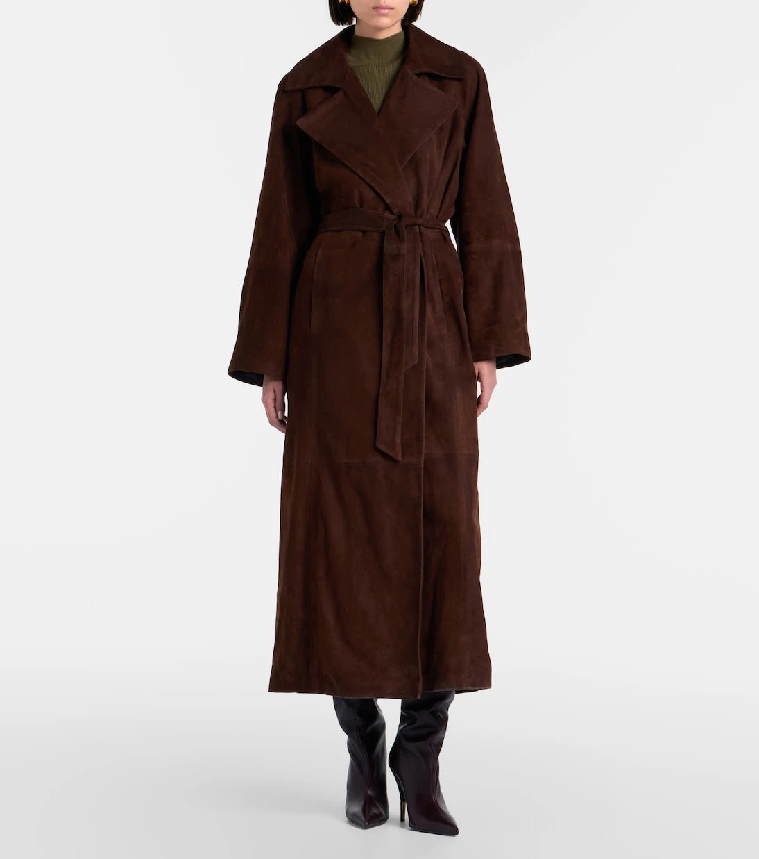 Nour Hammour - Althea suede wrap coat