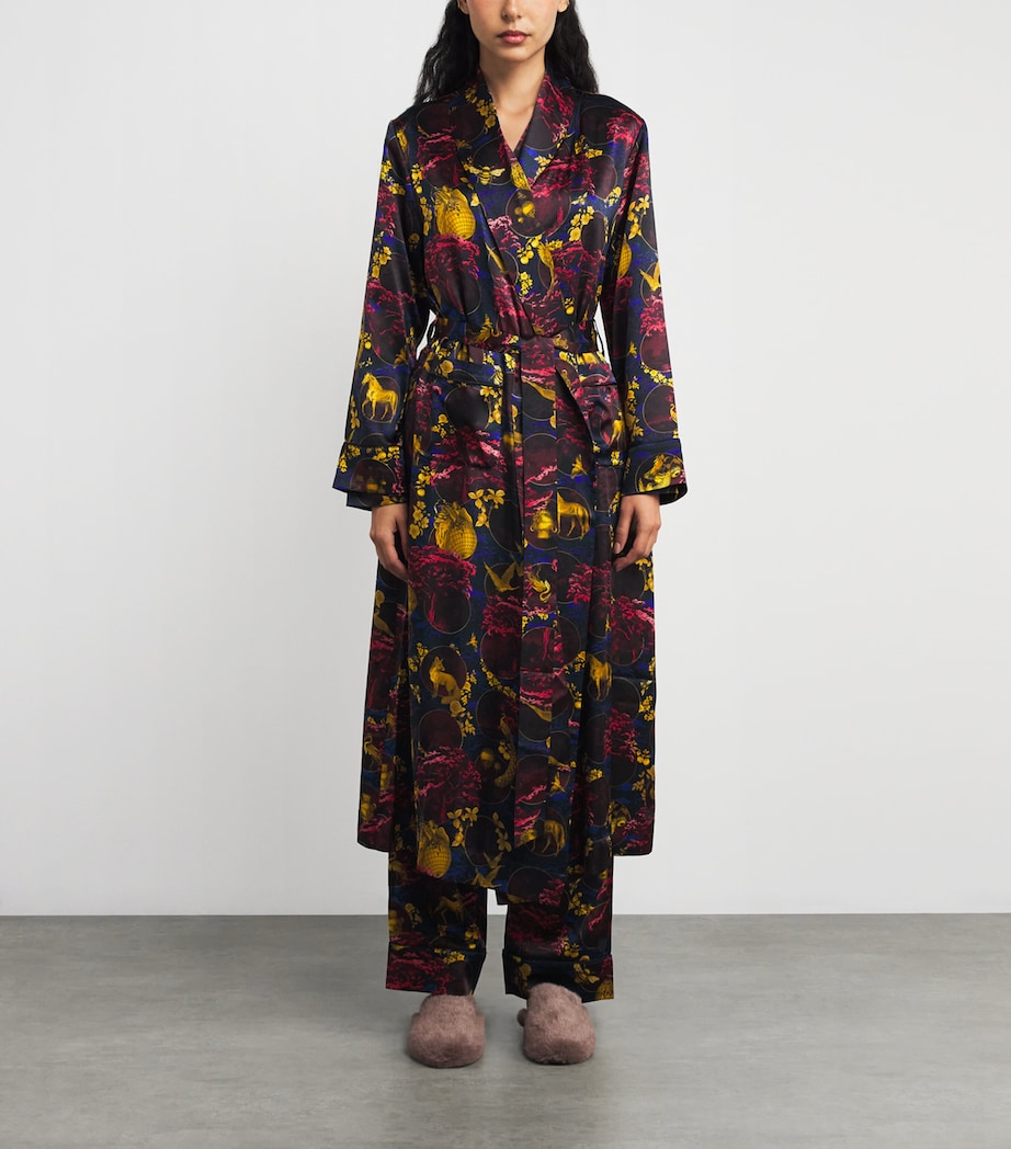 Harrods Multi Silk Toile Night Robe