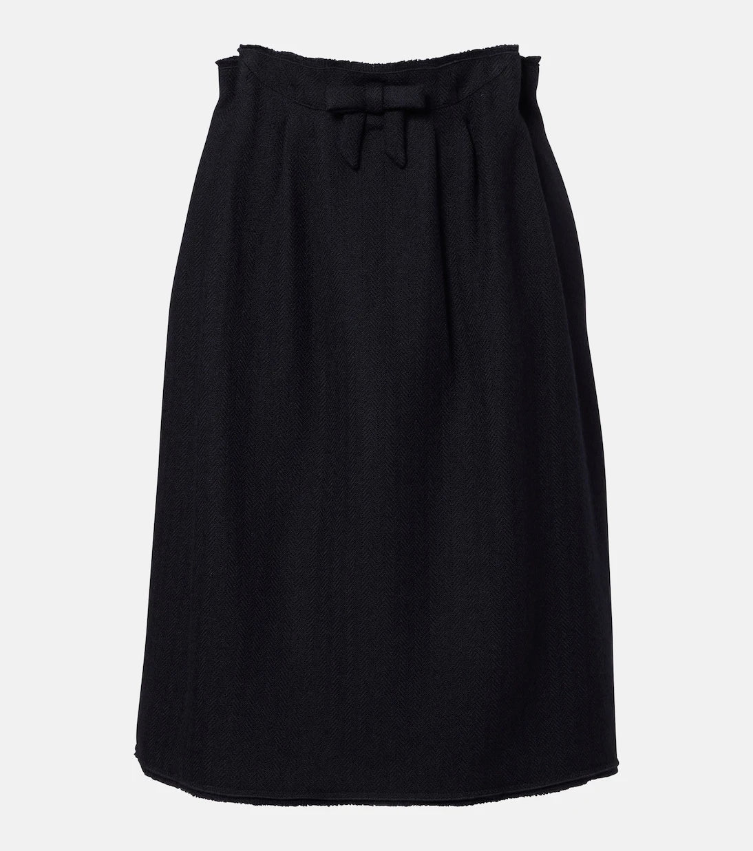 Prada - Chevron pleated virgin wool midi skirt