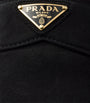 Prada Shearling-Suede Logo Loafers