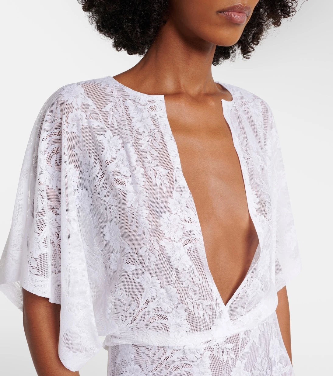 Norma Kamali - Obie semi-sheer lace gown