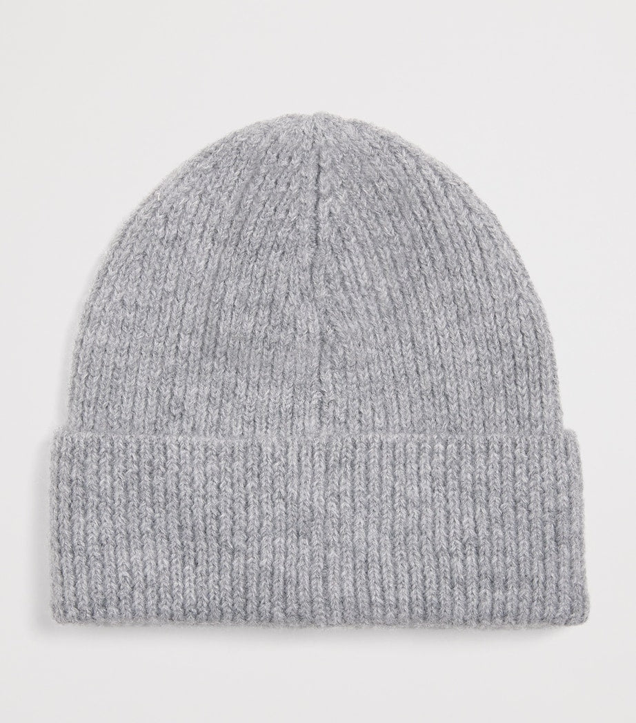Rib-Knit Label Beanie