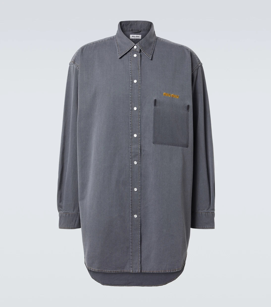 Miu Miu - Logo oversized chambray shirt