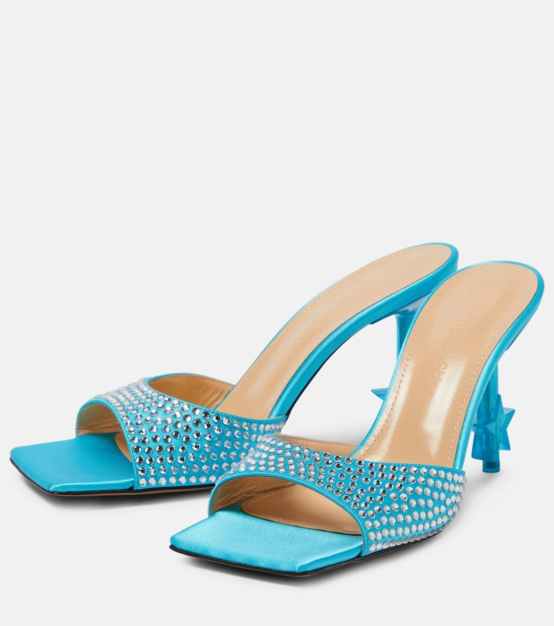 Mach & Mach - Star crystal-embellished satin sandals