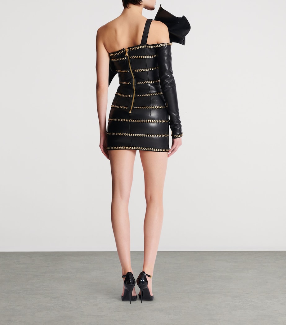 Leather Chain Mini Dress