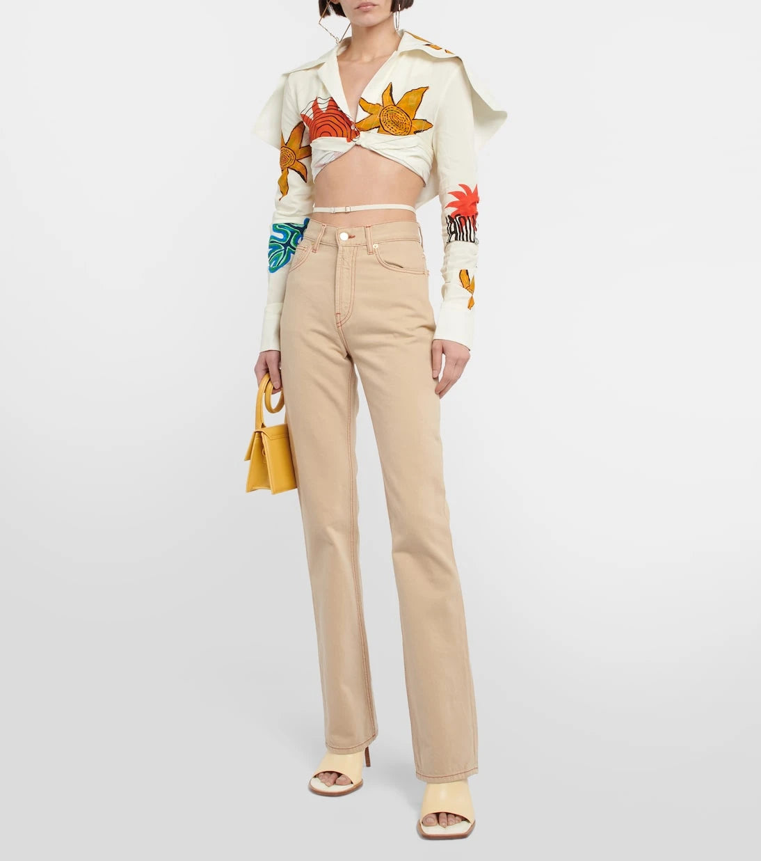 Jacquemus - La Chemise Meio printed cropped shirt