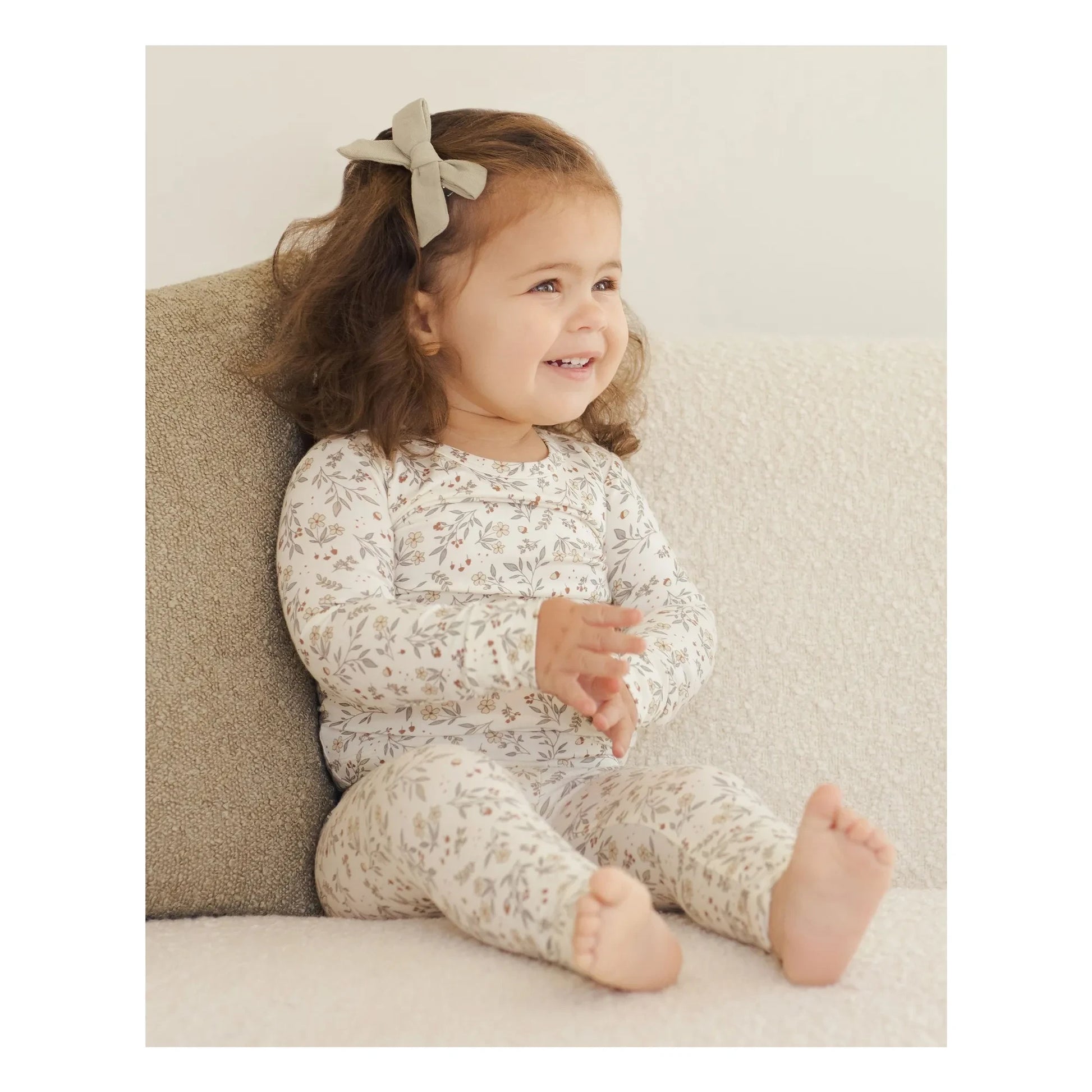 Quincy Mae - Bamboo floral pyjamas | Ivory