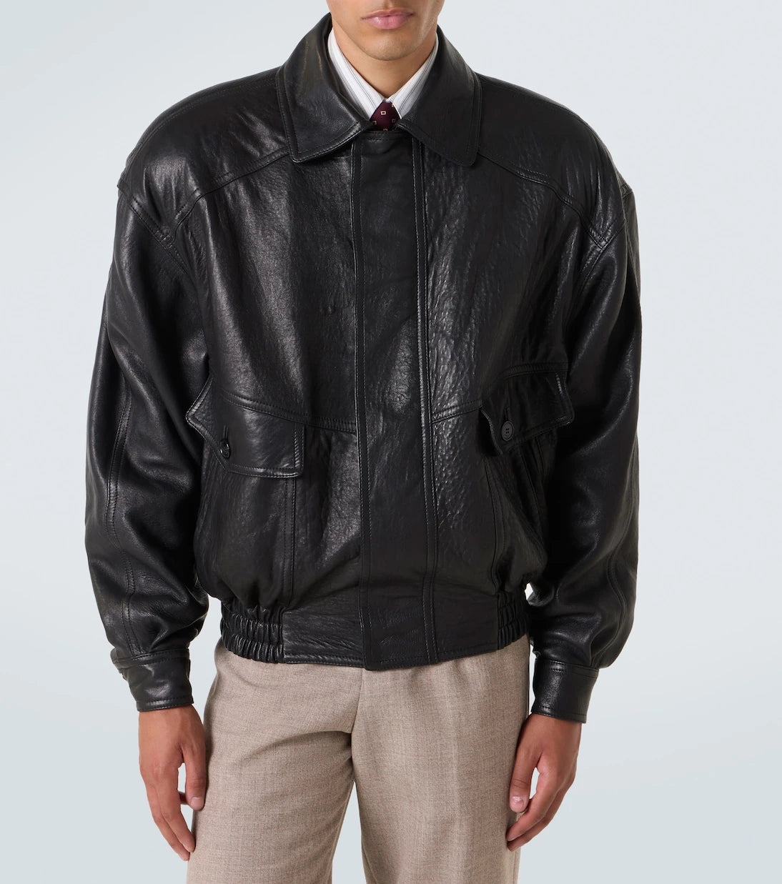 Saint Laurent - Leather bomber jacket