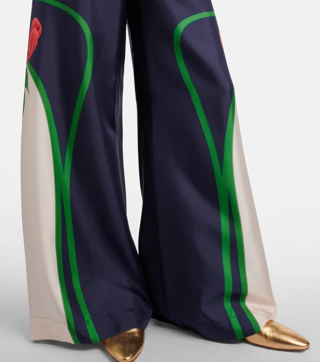 La DoubleJ - Floral silk palazzo pants