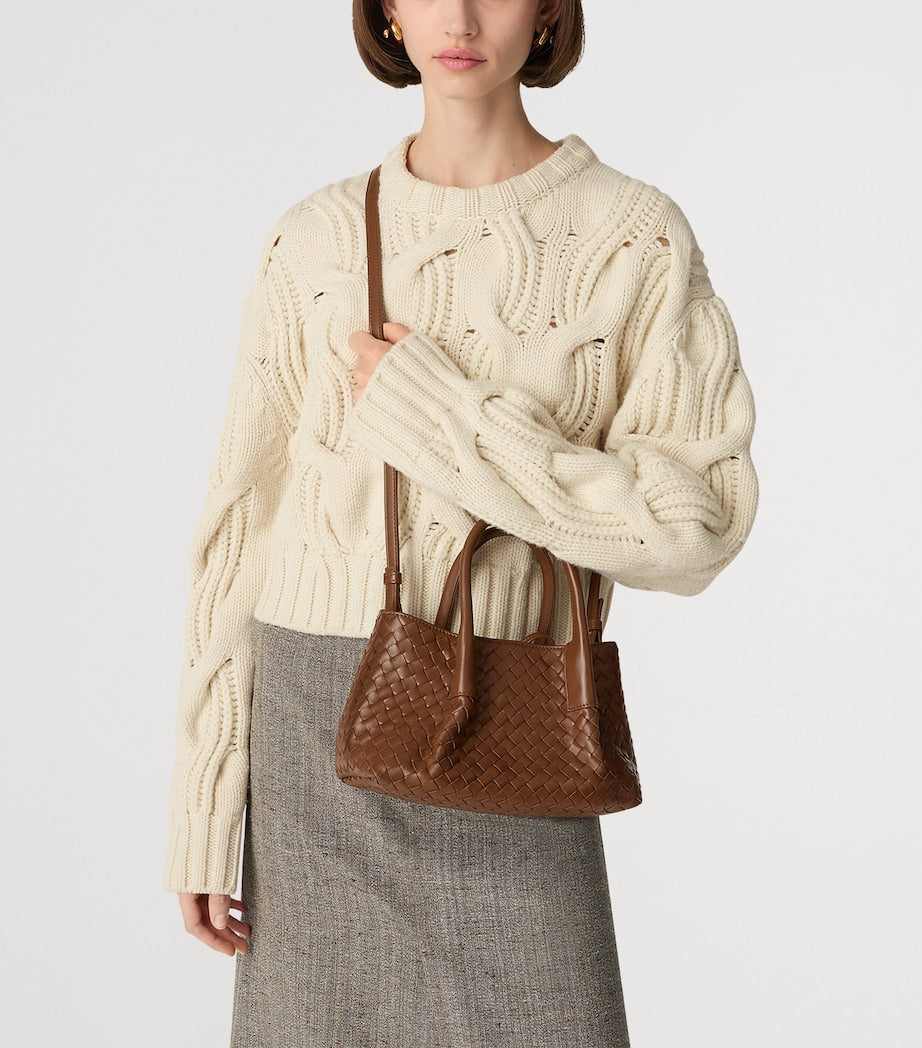 Bottega Veneta Grey Small Leather Pinacoteca Top-Handle Bag