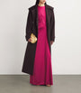 Victoria Beckham Red Long-Sleeve Ruched Maxi Dress