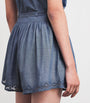 Blue Embroidered Elowen Shorts