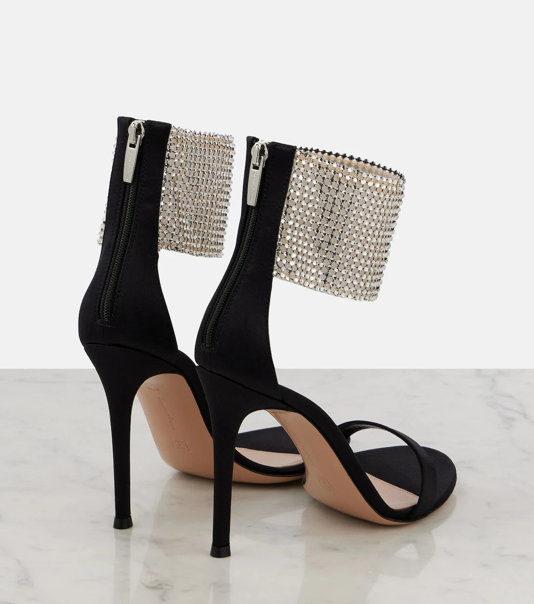 Gianvito Rossi - Adore 105 embellished satin sandals