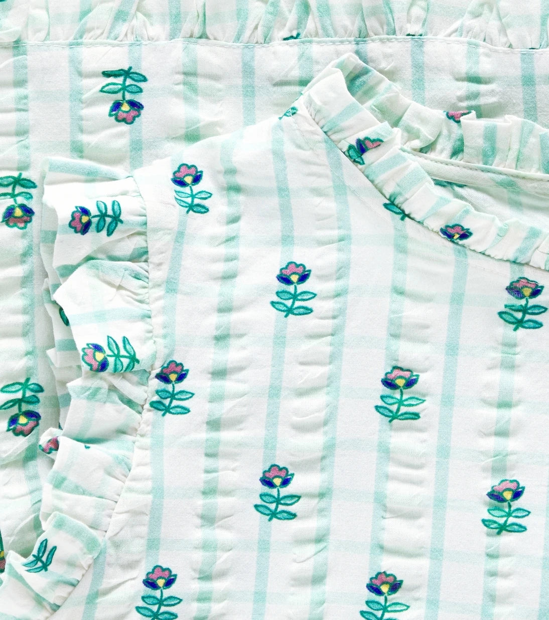 C'era Una Volta - Mika floral checked cotton shirt