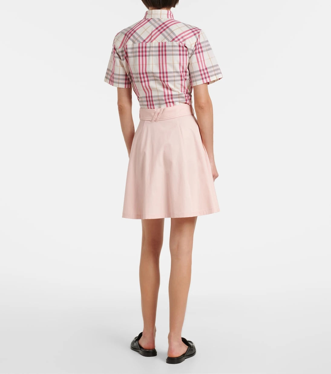Burberry - Josselyn belted cotton miniskirt