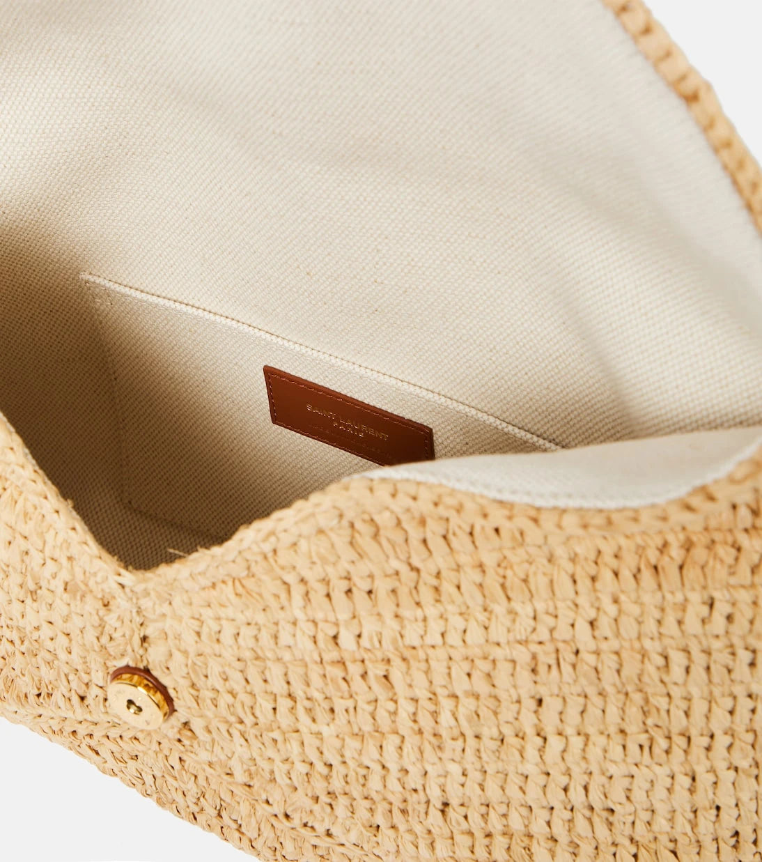 Saint Laurent - Cassandre Large raffia pouch