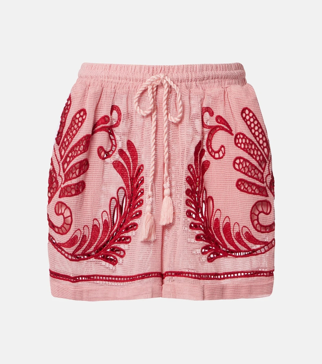 Farm Rio - Embroidered cotton mesh shorts