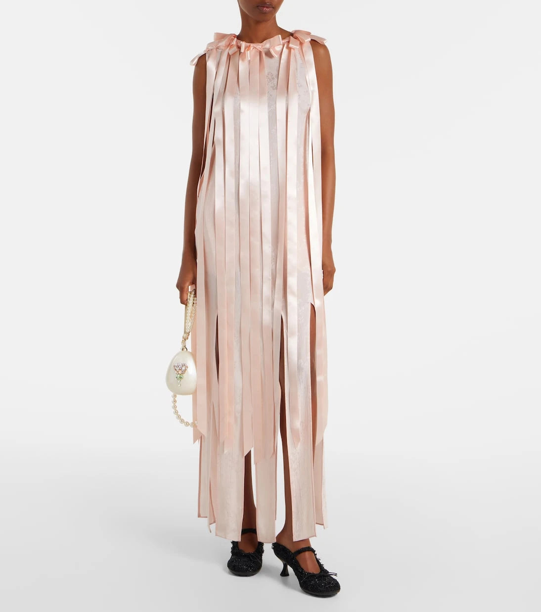 Simone Rocha - Bow-detail floral jacquard maxi dress