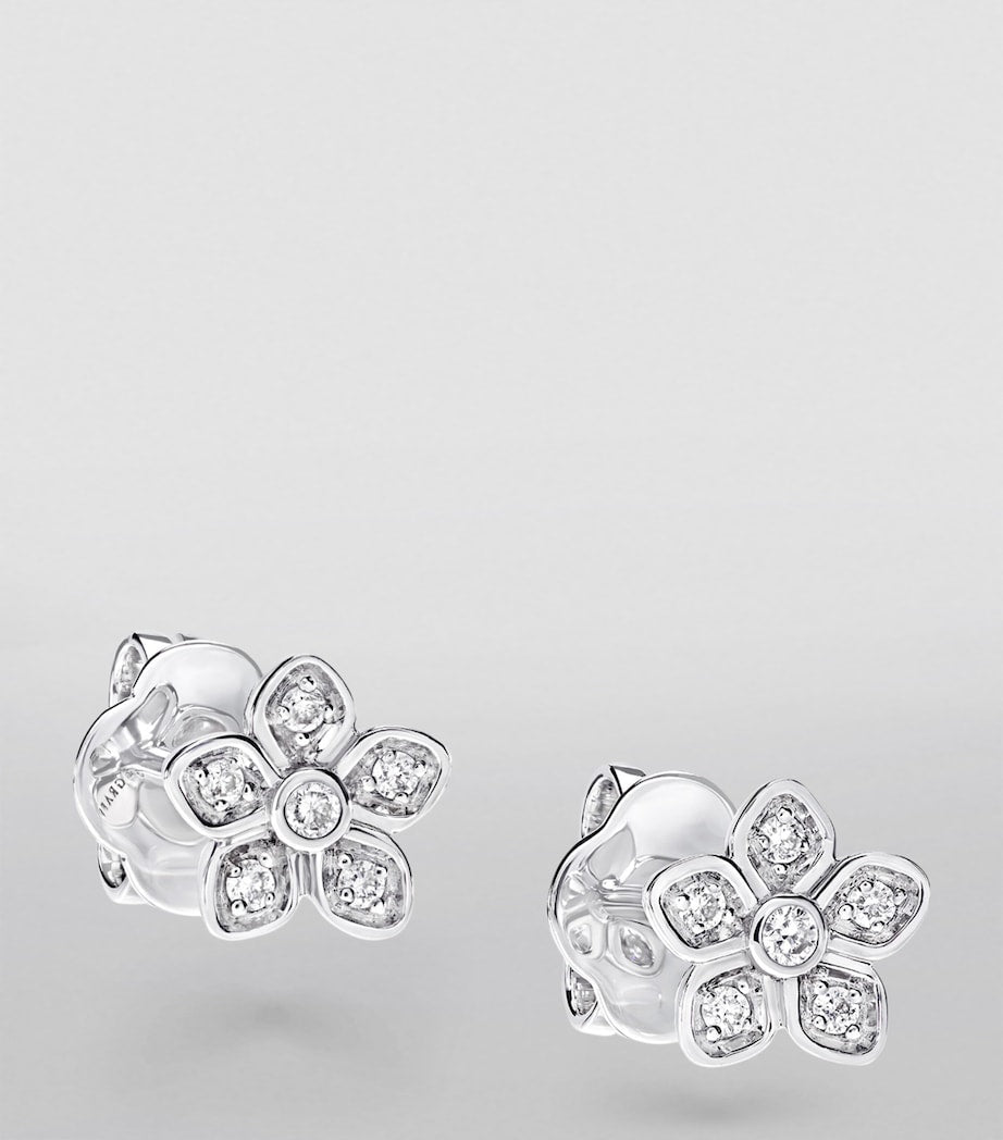 White Gold and Diamond Wild Flower Stud Earrings