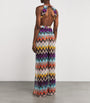 Multi Zigzag Plunge-Neck Jumpsuit