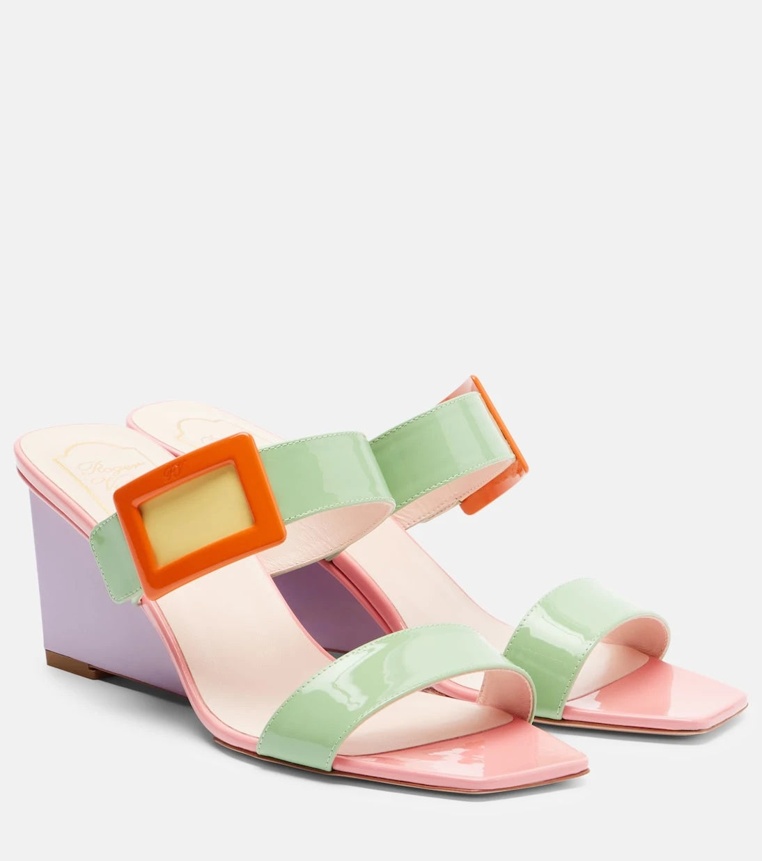 Roger Vivier - Belle Vivier 60 patent leather wedge mules