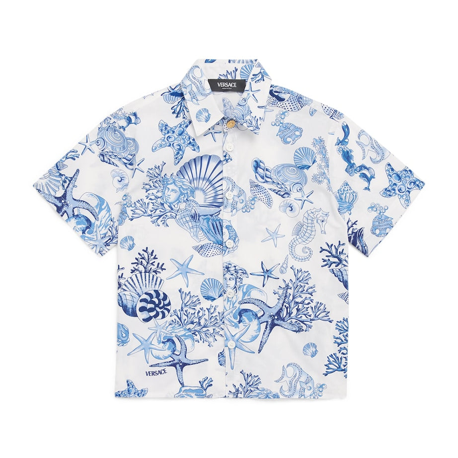 Versace Kids Cotton Underwater Barocco Shirt (6-14 Years)