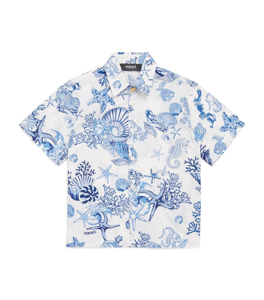 Versace Kids Cotton Underwater Barocco Shirt (6-14 Years)
