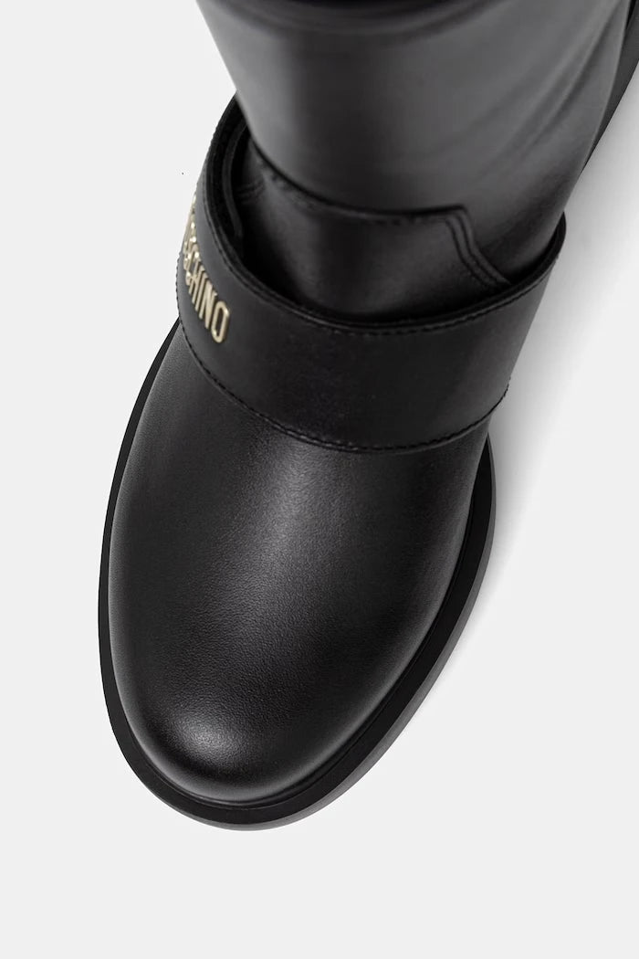 Love Moschino kadın deri düz taban bot
